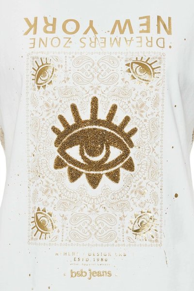Camiseta oversize texturas ojo dorado