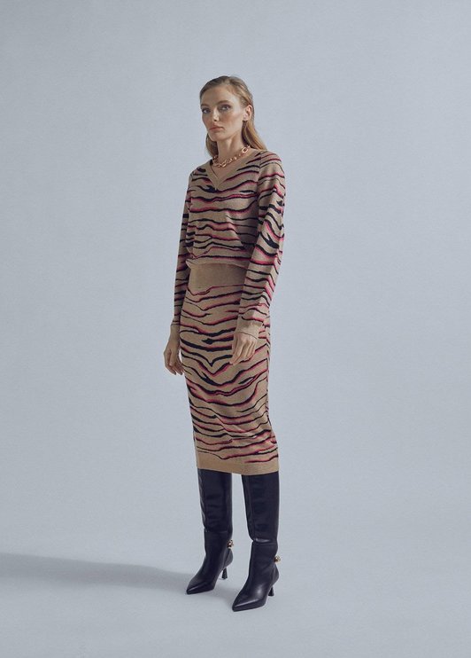 Falda punto animal print Lola Casademunt