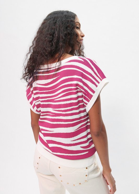 Jersey manga corta estampado cebra Lola Casademunt rosa