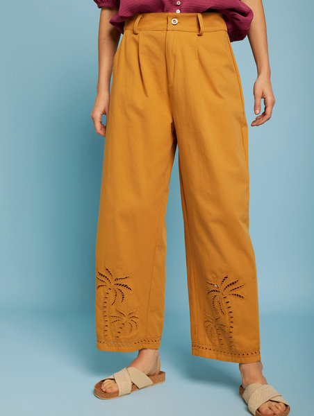 Pantalon bordado palmeras