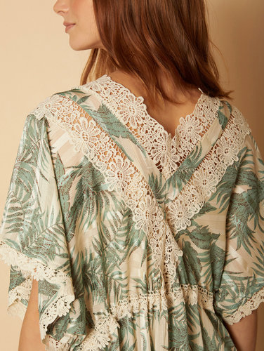 Kaftan gasa estampado