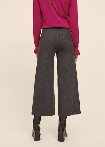 Pantalón de punto gris con detalles en dorado Lola Casademunt