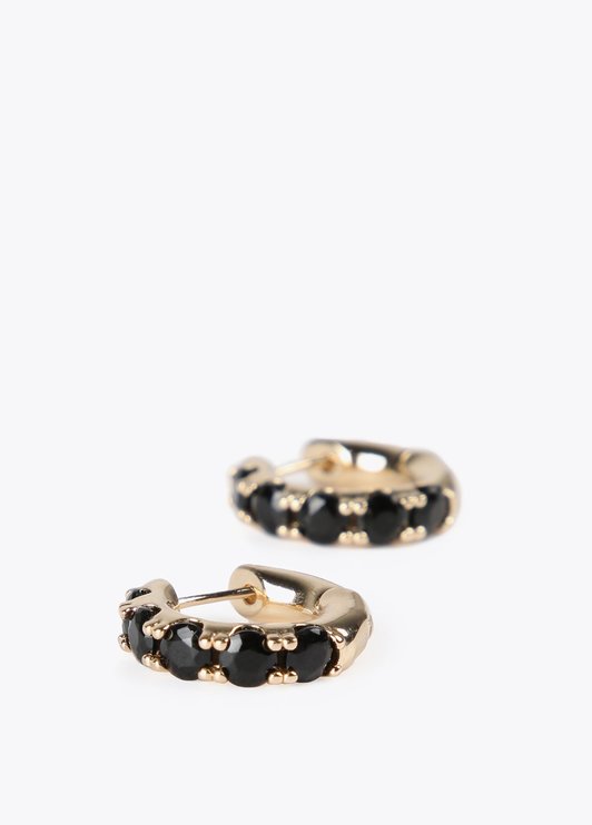 Pendientes aro cristales engarzados Lola Casademunt negro
