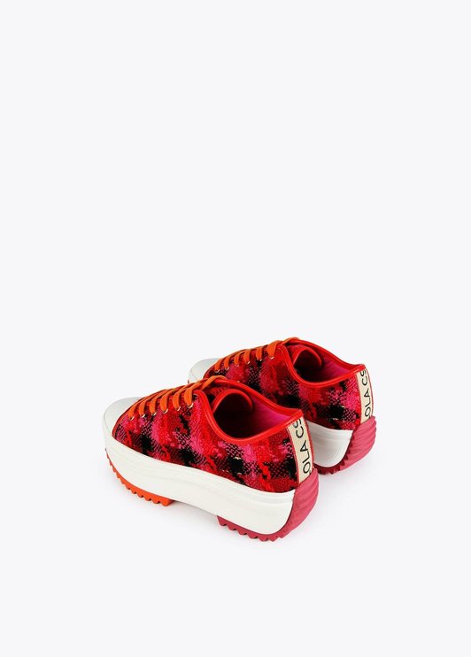 Sneakers tejido tweed Lola Casademunt rojo