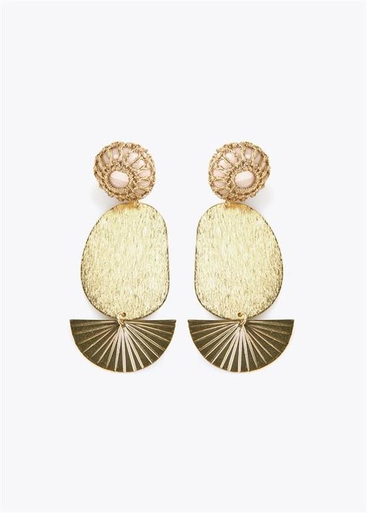 Pendientes macramé pieza dorada Lola Casademunt