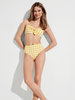 Bikini Vichy amarillo braguita alta