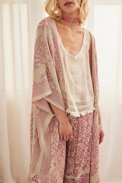Kimono Jacquard rosa Maia