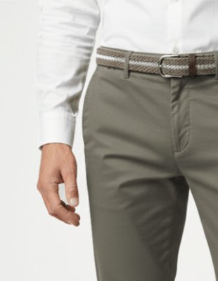 Pantalón algodón con cinturón